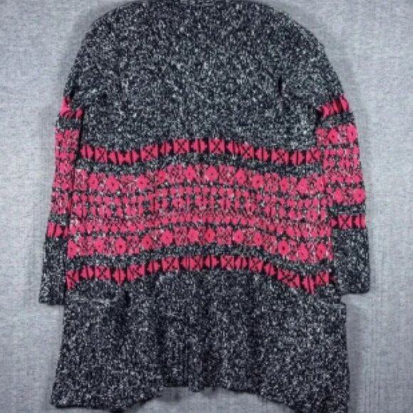 Express Long Line Cardigan Sweater Black And Pink Size Women’s Size XS Cotton - Picture 5 of 5